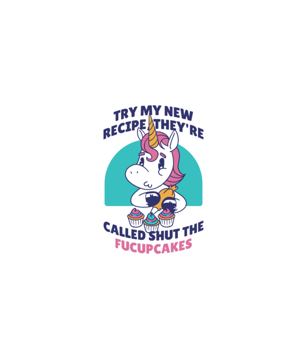 Unicorn Rețetă model alb pe tricou