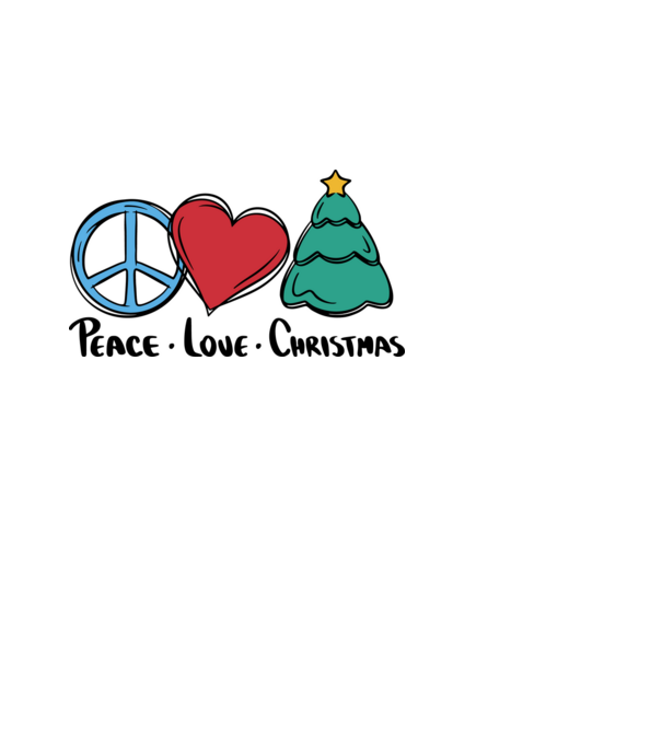 Peace Love Crăciun model negru pe tricou