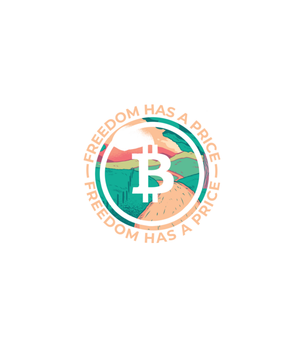 Libertatea are preț Bitcoin model negru pe tricou