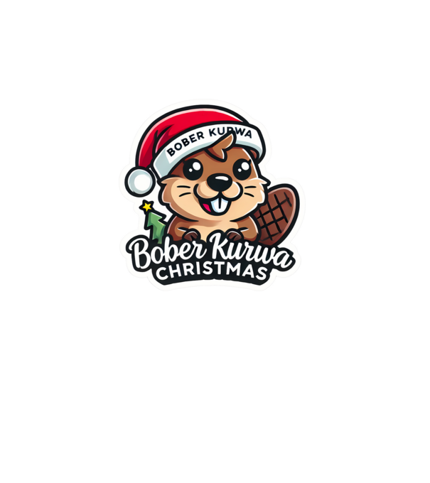 Bober Kurwa Christmas 1 model alb pe tricou