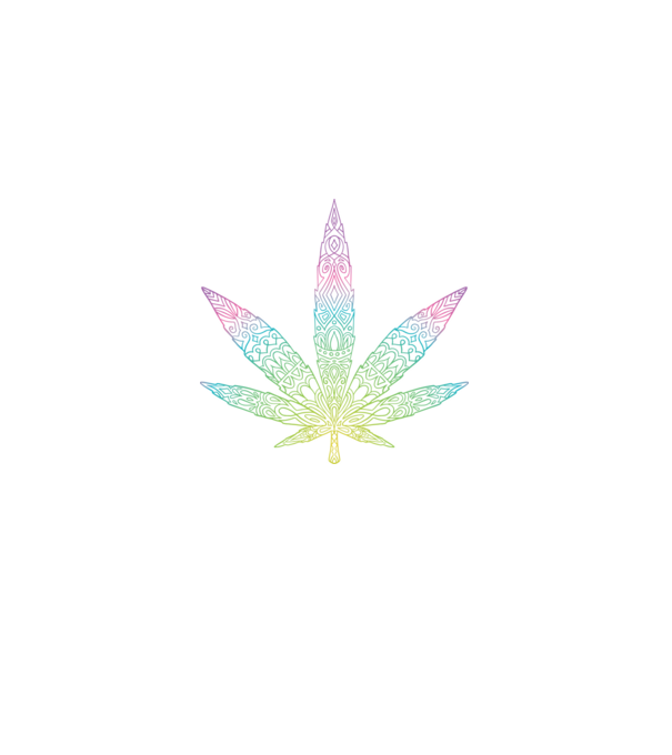Frunză colorată de marijuana model negru pe tricou