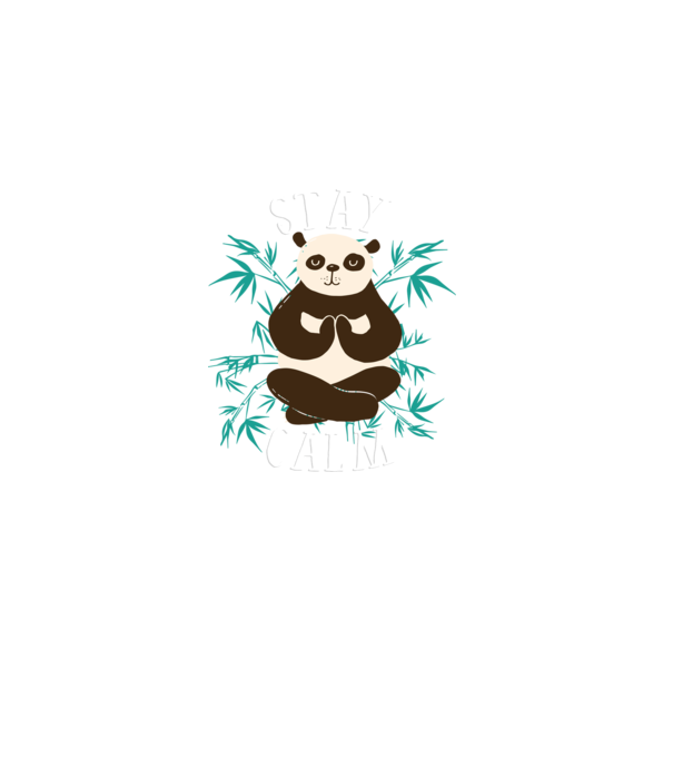 Stay Calm Panda meditație model negru pe tricou
