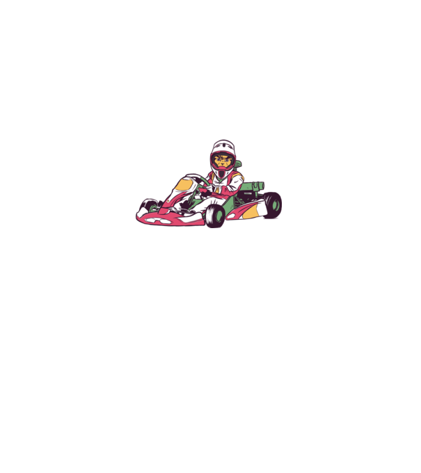 Pisică gokart model gri pe tricou
