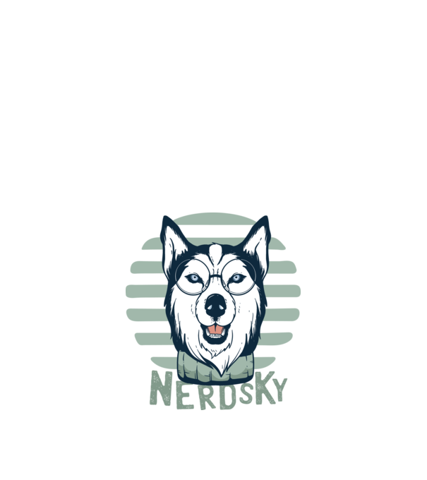 Nerdsky Husky model negru pe tricou
