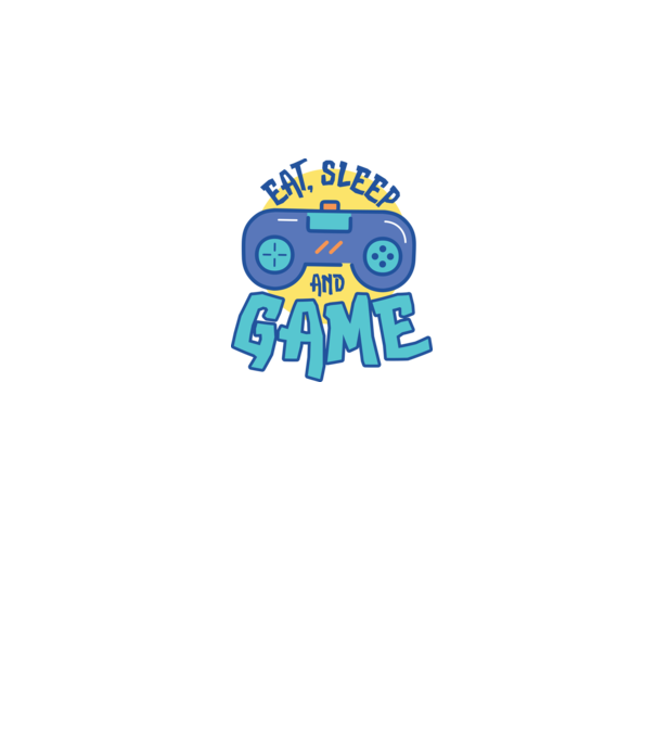 Eat Sleep and Game model alb pe tricou