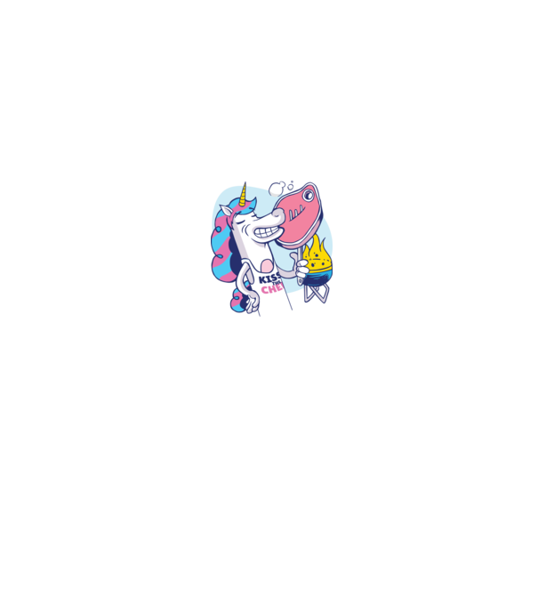 Unicorn Steak BBQ model alb pe tricou
