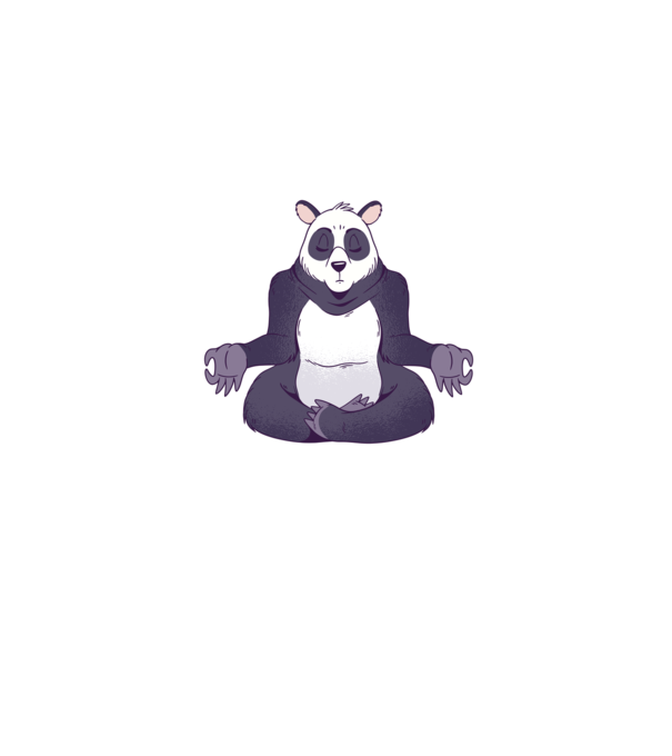 Panda Meditație model albastru jeanși pe tricou