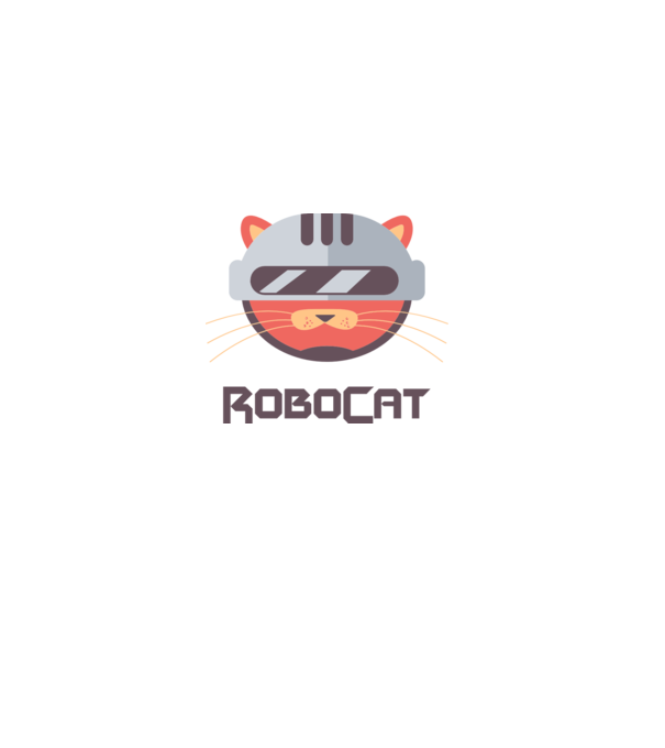 Robocat model negru pe tricou