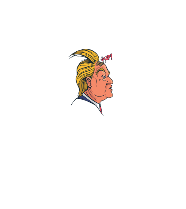Trump Păr model negru pe tricou