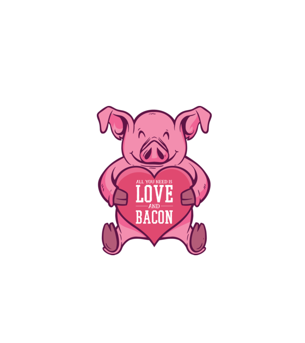 All you need is love and bacon model negru pe tricou