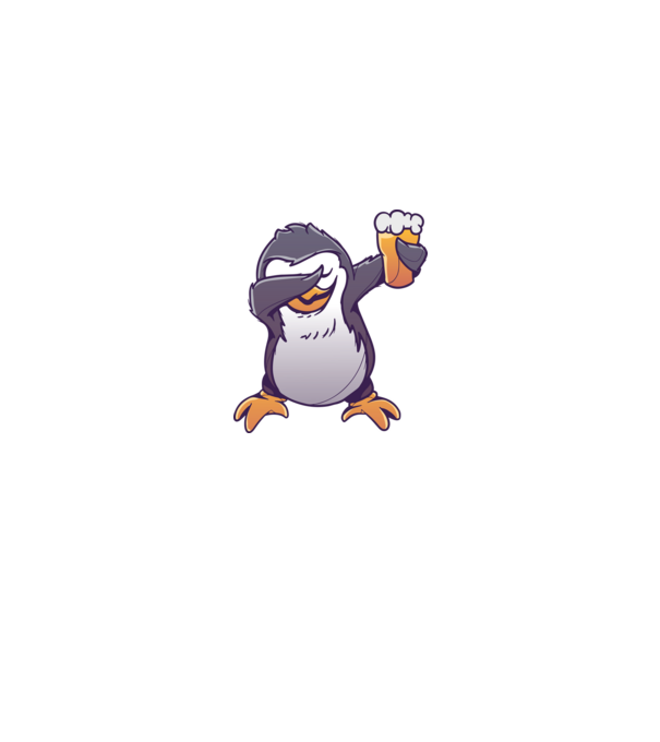 Pinguin cu Bere DAB model turcoaz pe tricou