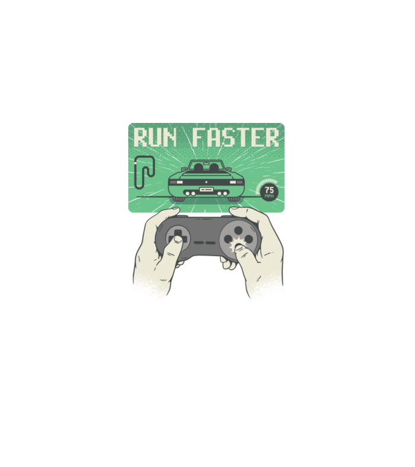 Retro gamer Outrun model verde pe tricou