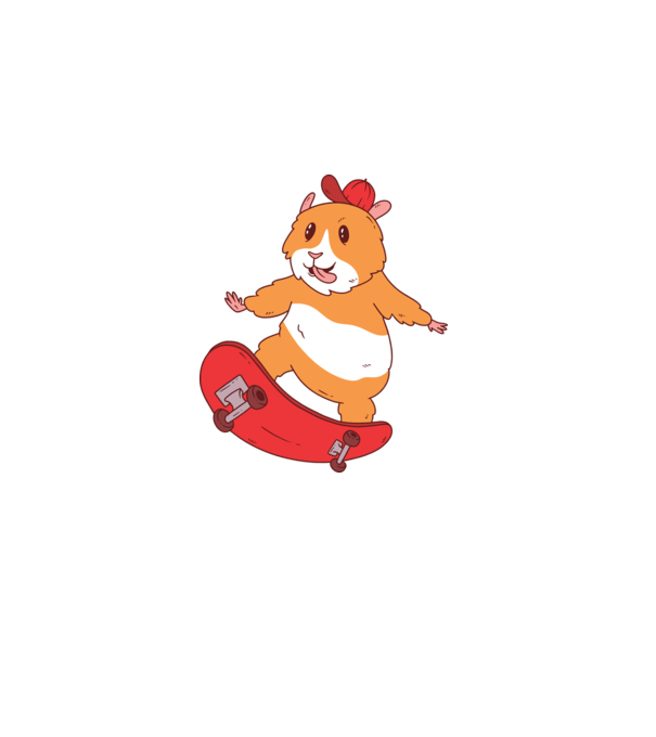 Hamster Skateboarder model albastru deschis pe tricou