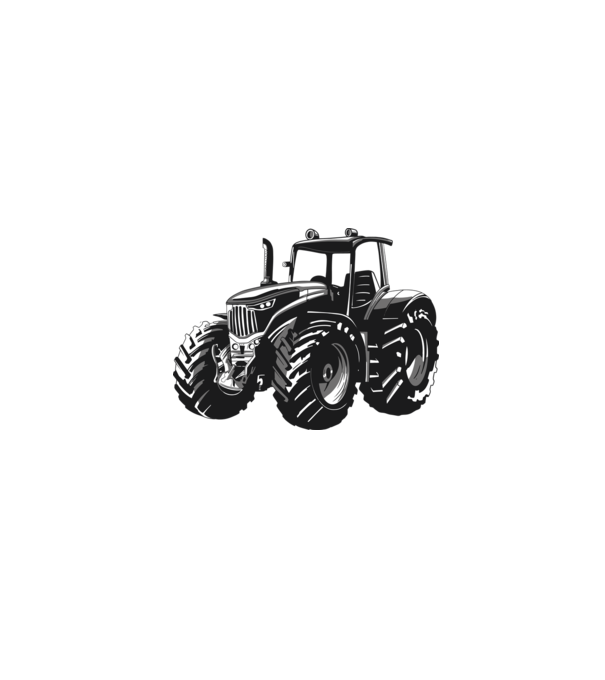 Tractor model gri pe tricou