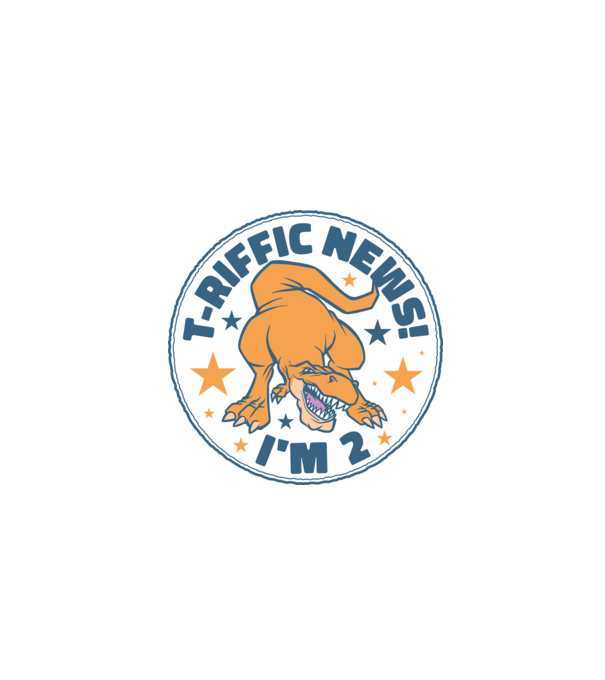 'T-rex Terrific news i''m 2' model turcoaz pe tricou