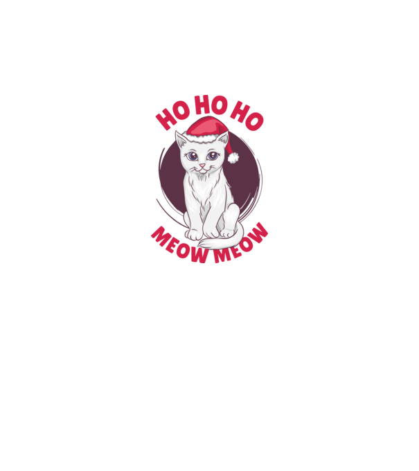 Ho Ho Ho Ho Ho Ho Ho Meow Meow Crăciun cu pisică model alb pe tricou