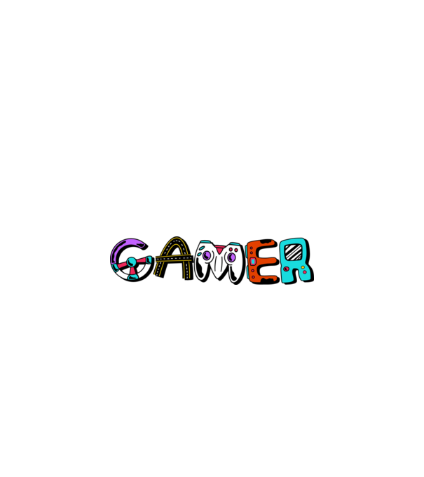Inscripție Gamer model portocaliu pe tricou