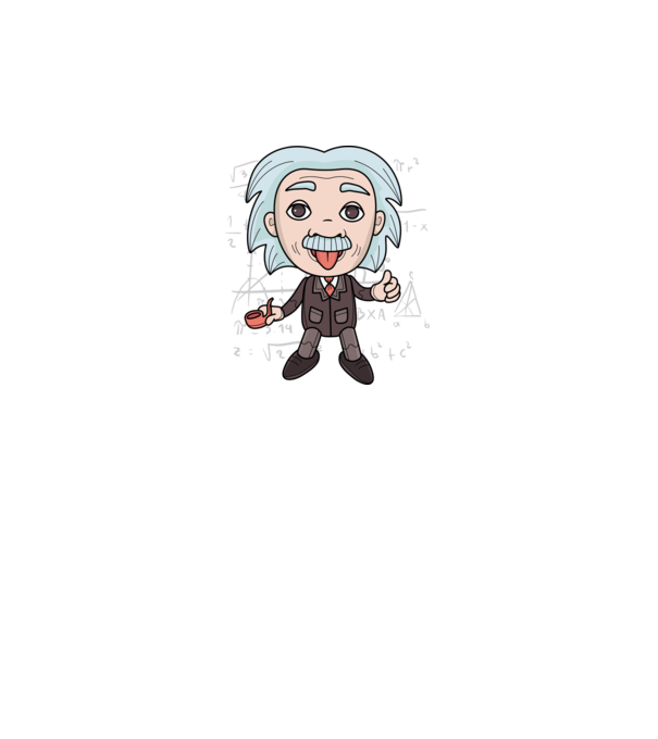 Caricatură Einstein model negru pe tricou