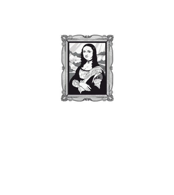Mona Lisa gotică model negru pe tricou