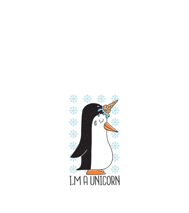 'I''m a Unicorn - Pinguin Unicorn' model nisipiu pe tricou