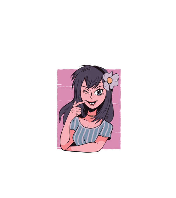 Fată Anime model negru pe tricou