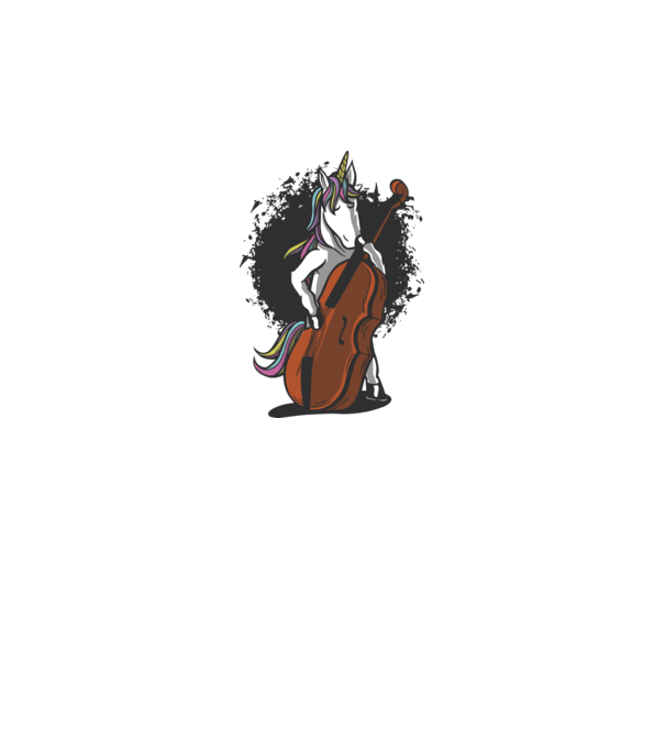 Unicorn cu violoncel model alb pe tricou