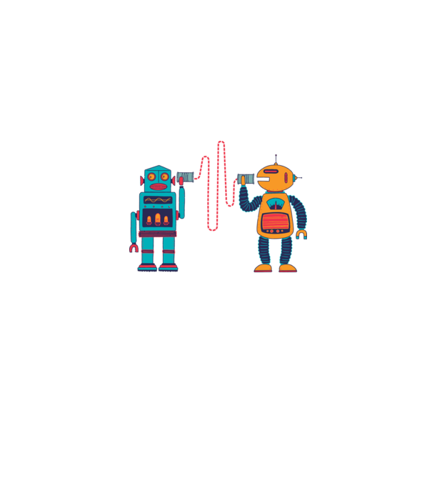 Walkie Talkie Robot model gri pe tricou