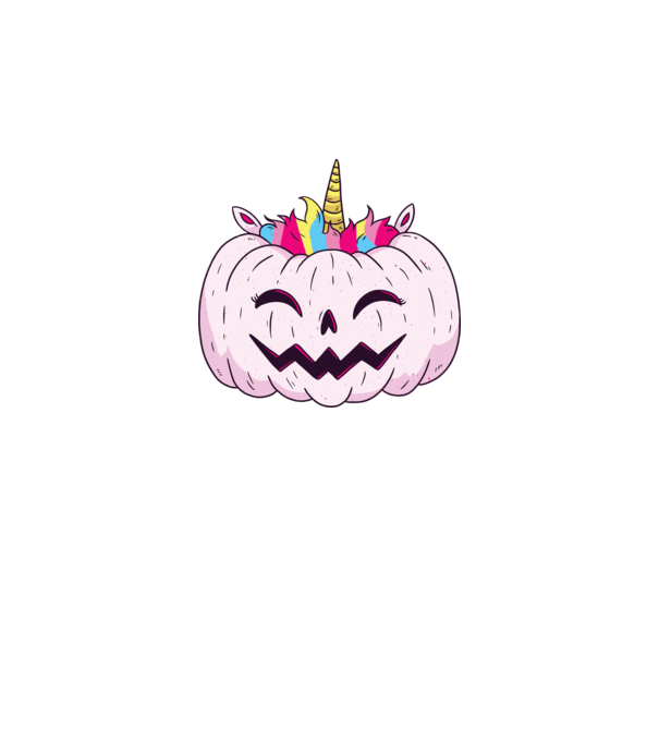 Unicorn Dovleac Halloween model albastru închis pe tricou