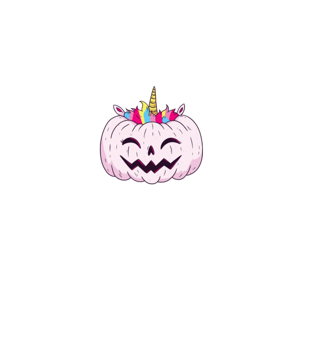 Unicorn Dovleac Halloween model albastru închis pe tricou