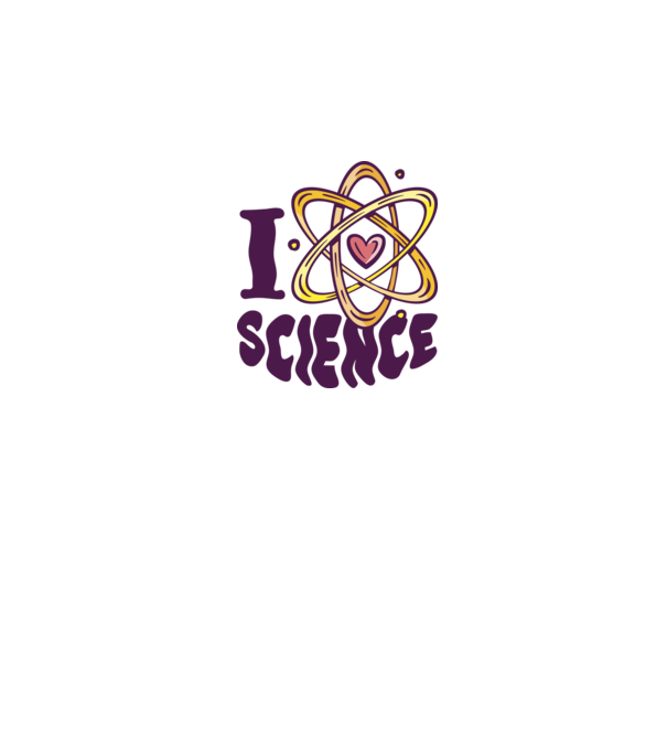 I Love Science știință model alb pe tricou