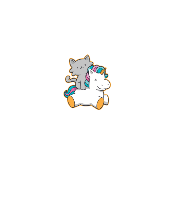 Unicorn Cu pisică model gri pe tricou