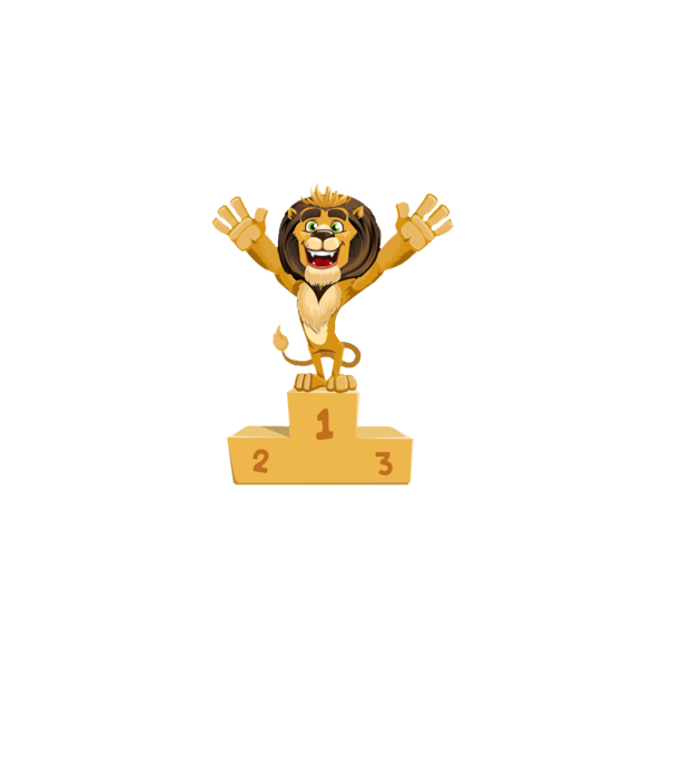 lion champion model alb pe tricou