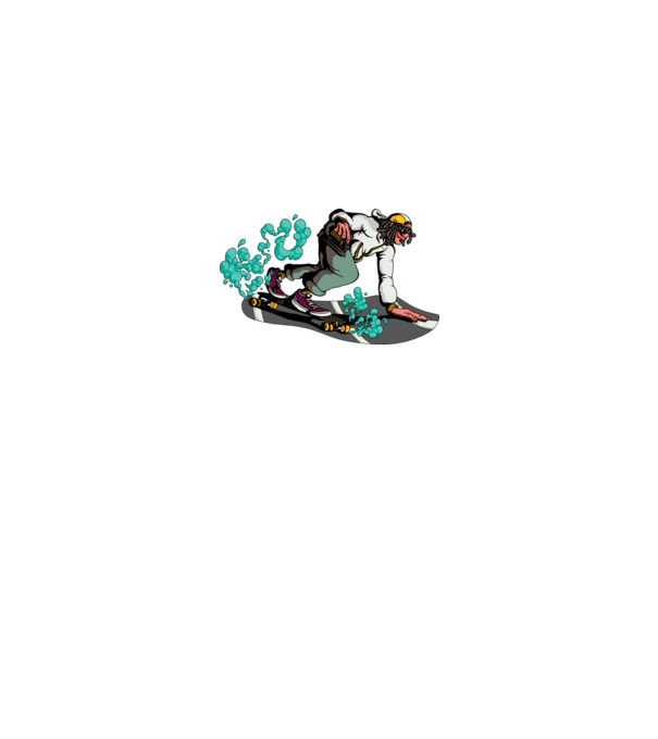 Longboard model gri pe tricou