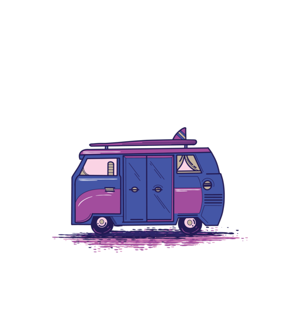 Mașină de camping model alb pe tricou