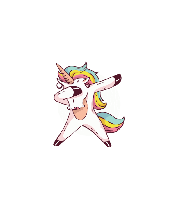 Unicorn DAB model albastru închis pe tricou