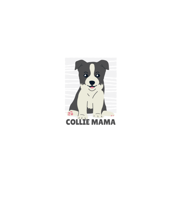 Border Collie Mamă model negru pe tricou