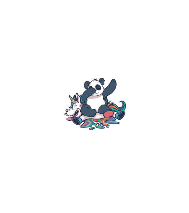 Panda DAB Unicorn model alb/roșu pe tricou