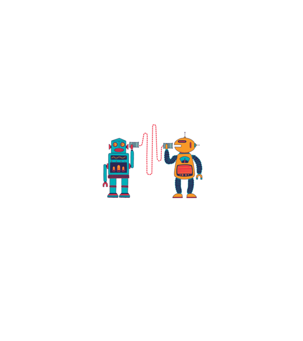 Walkie Talkie Robot model alb/roșu pe tricou