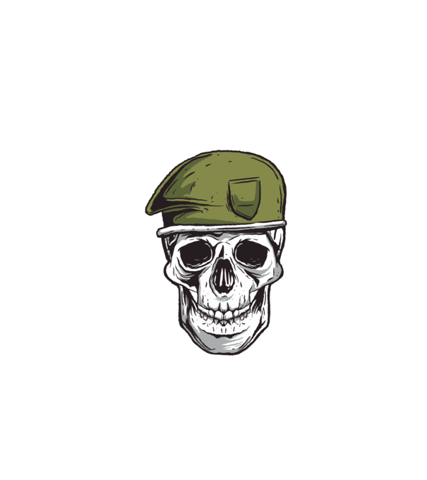 Craniu Soldat model negru pe tricou