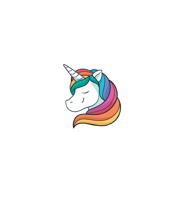 Cap de unicorn model alb/roșu pe tricou