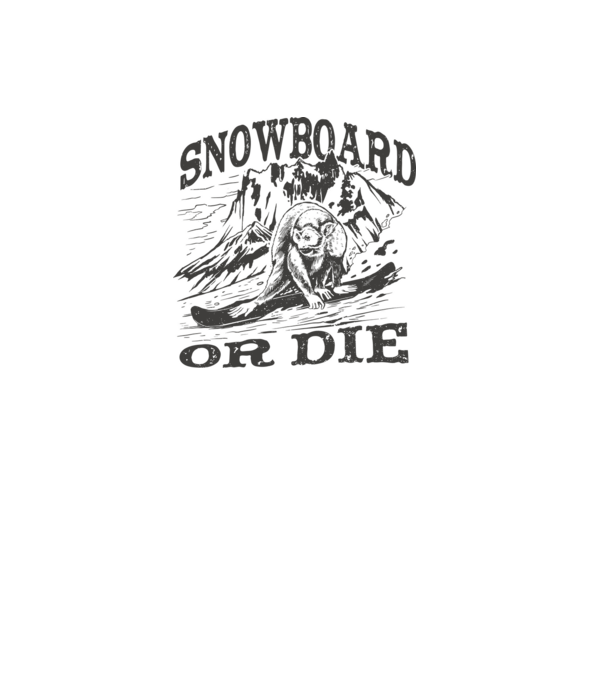 Maimuță Snowboarder model alb pe tricou