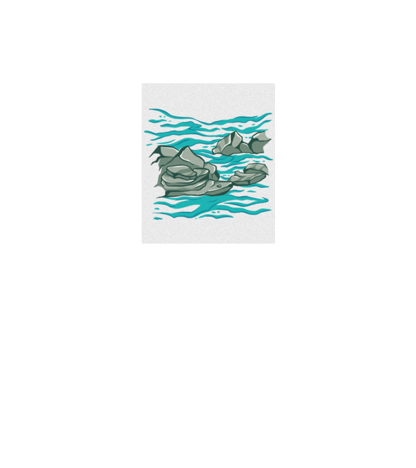 Oceanul cu Stânci model gri pe tricou