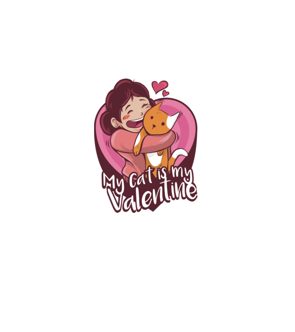 'Pisica mea este dragostea mea Tricou drăguț pentru Valentine''s Day' model alb pe tricou