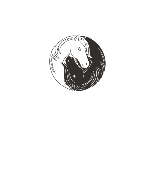 Călăreț Yin Yang model alb pe tricou