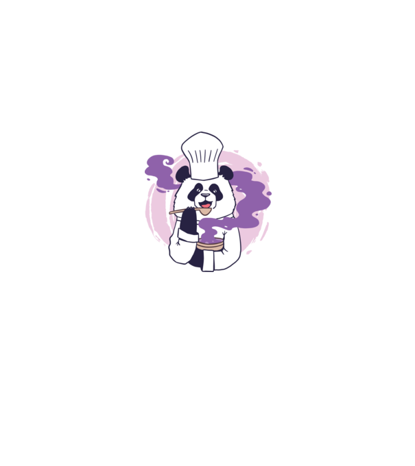 Panda Chef model negru pe tricou