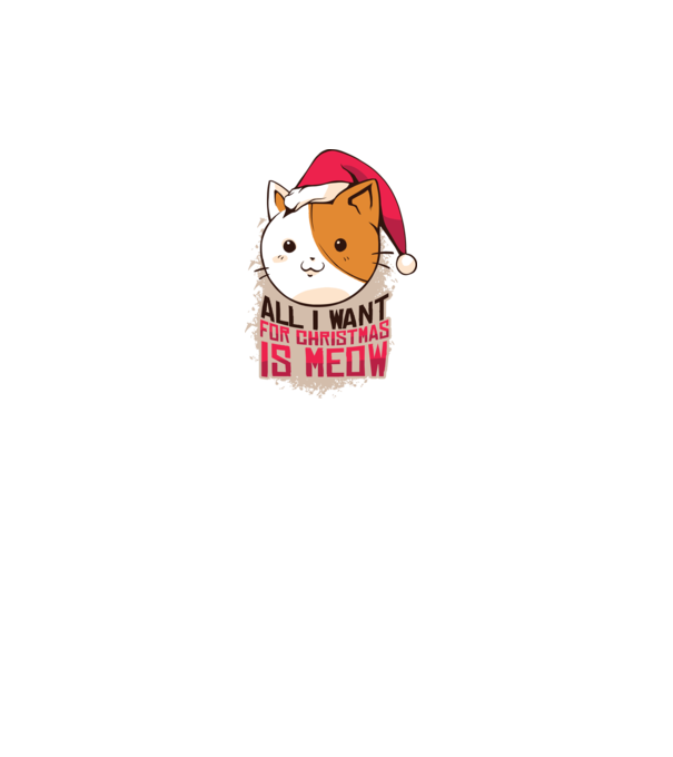 All I want for christmas is MEOW tricou cu pisică model turcoaz pe tricou