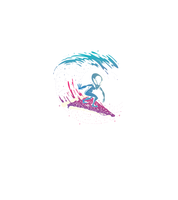 Alien Pizza Surf tricou amuzant model negru pe tricou