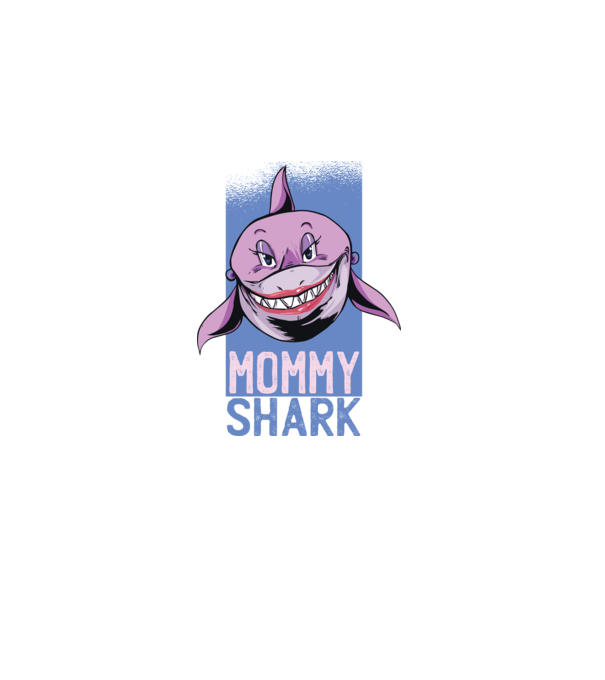 Mommy Shark tricou pentru mama model negru pe tricou