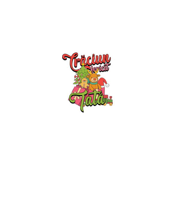 CRĂCIUN FERICIT TATĂ model negru pe tricou