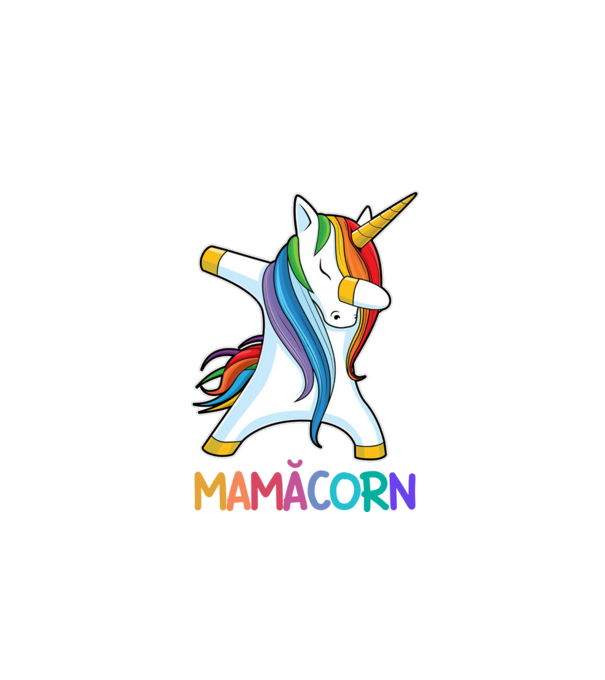 mamăcorn model alb pe tricou